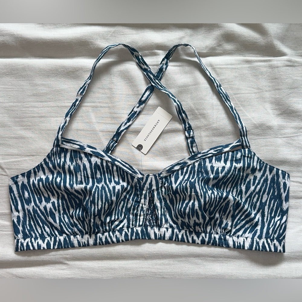 Pilcro Navy and White Abstract Zebra Bralette